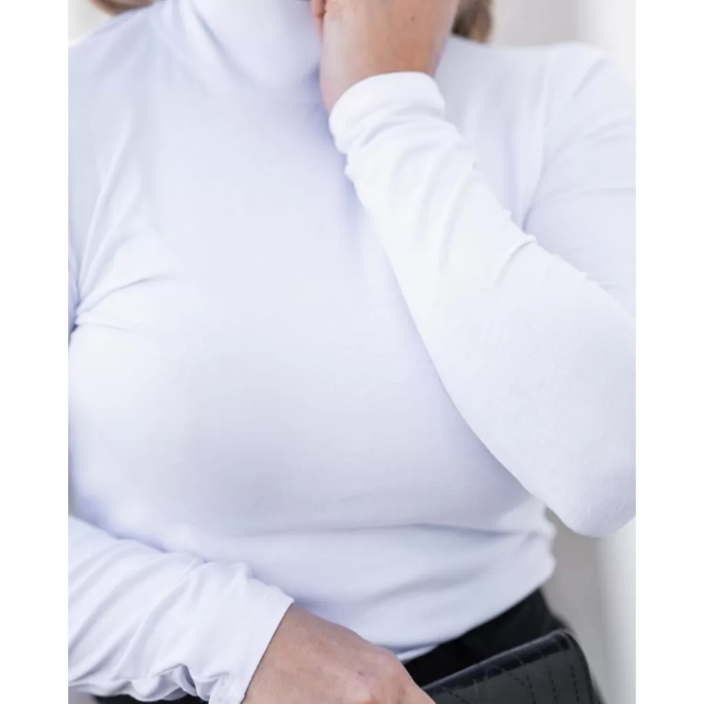 Blusa basica cacharrel manga longa Blusa segunda pele Blusa gola alta Feminina cacharel gola rolê