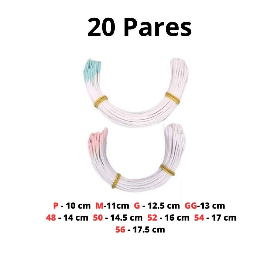 Arco de Metal Para Confecção de Sutiã Meia Taça – 20 Pares.