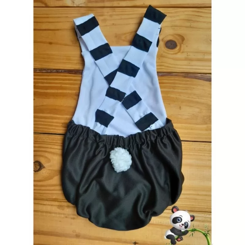 Jardineira Panda Fantasia Infantil