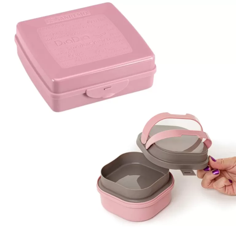 Kit Pote Marmita Fit e Sanduicheira Rosa Sanremo