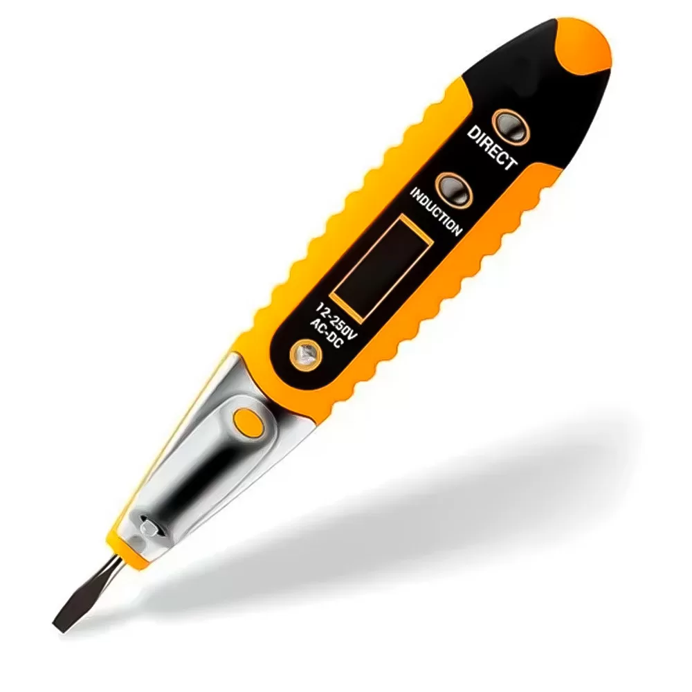 Caneta Detectora De Tensão Com Lanterna Led 12A – 250V Teste Digital Painel Visor Profissional