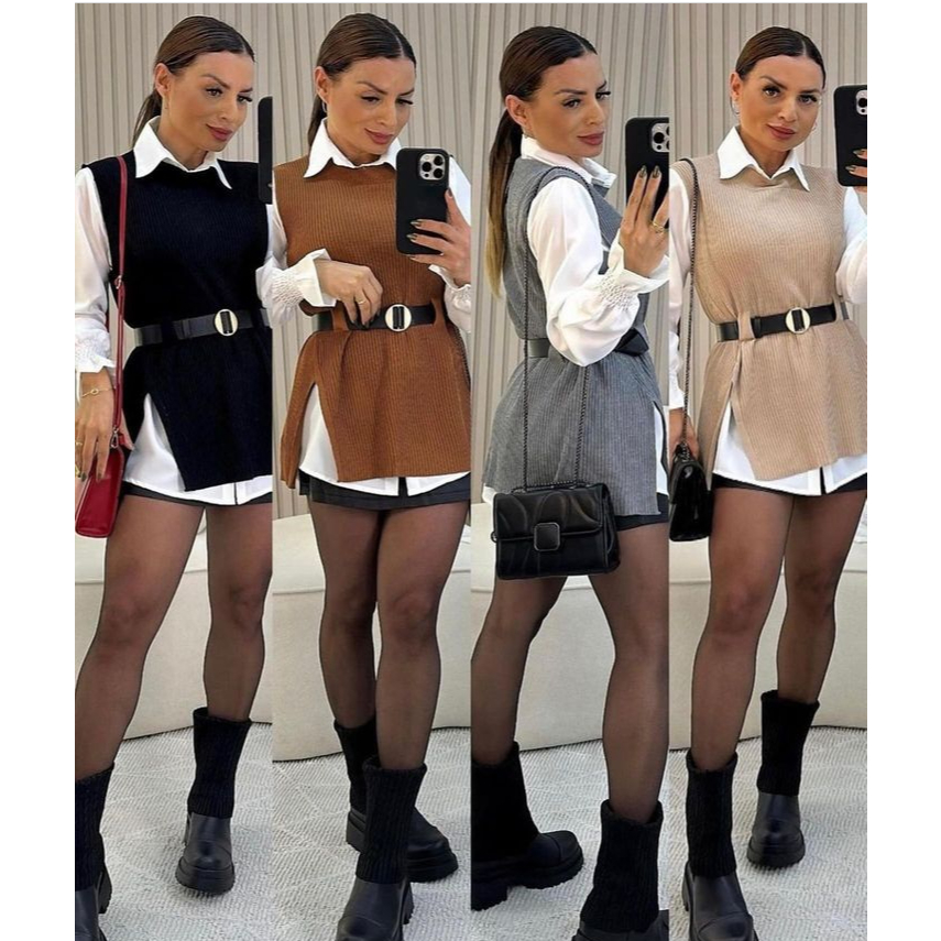 colete +camisa e cinto