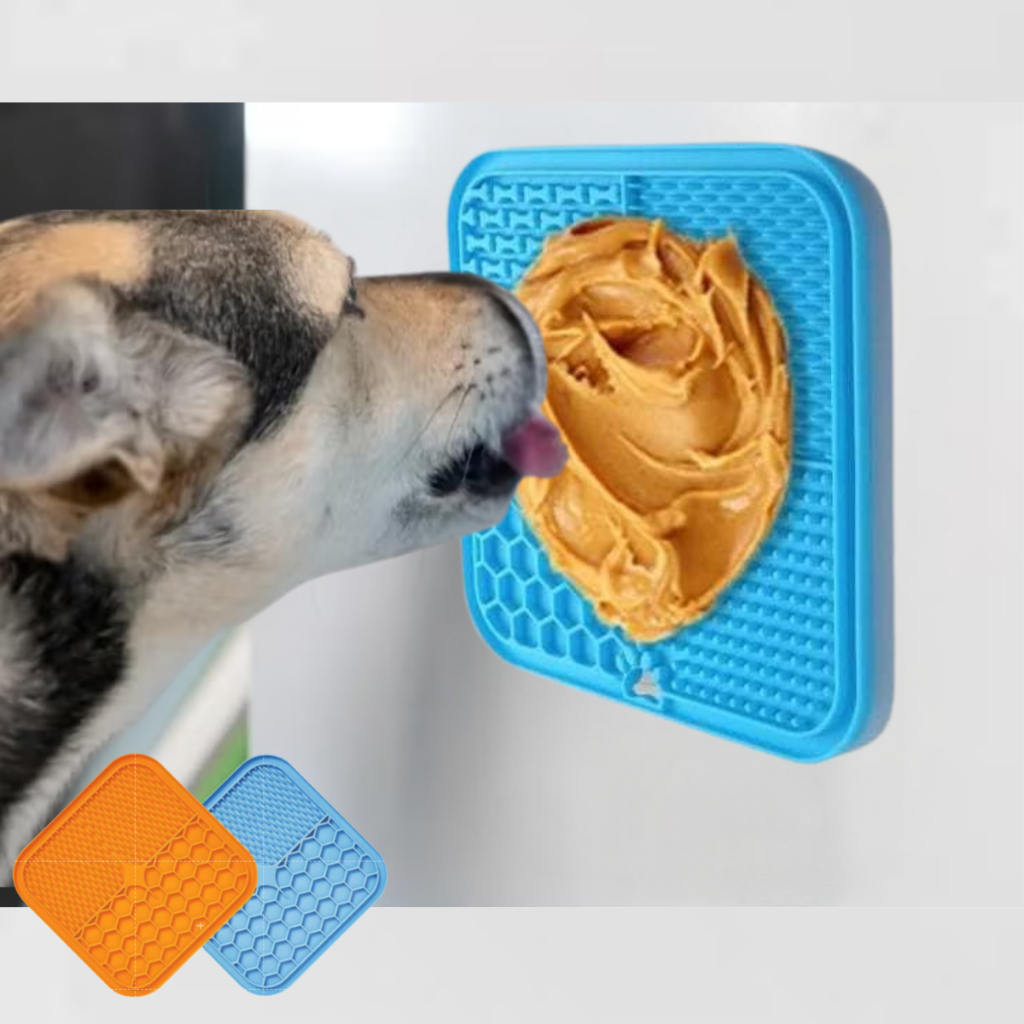 Tapete Lambedor Inibidor de Ansiedade Silicone com Ventosa Comedouro Lento Pet Cães Gatos Grande