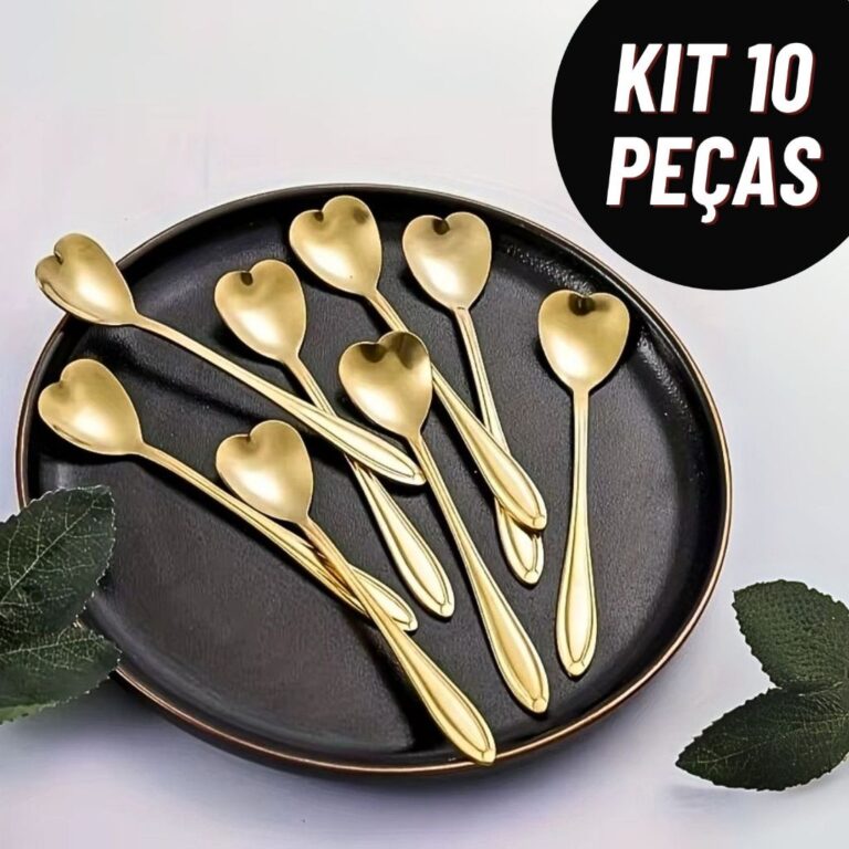 Kit Colher Coração Fofa para Cozinha Mesa Posta 