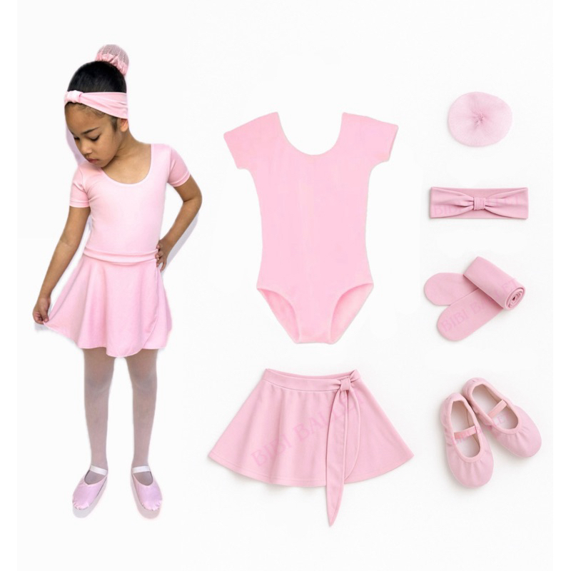 Kit Ballet Infantil e Juvenil – 6 itens/ uniforme para dança completo – (Saia Transpassada e Collant