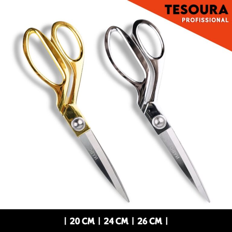Tesoura Dourada de Uso Profissional para Costureir