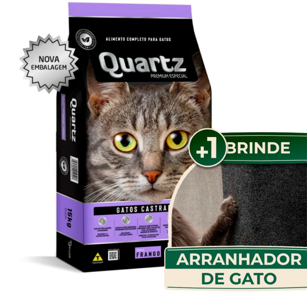 Ração Quartz Gatos Castrados Frango 15kg