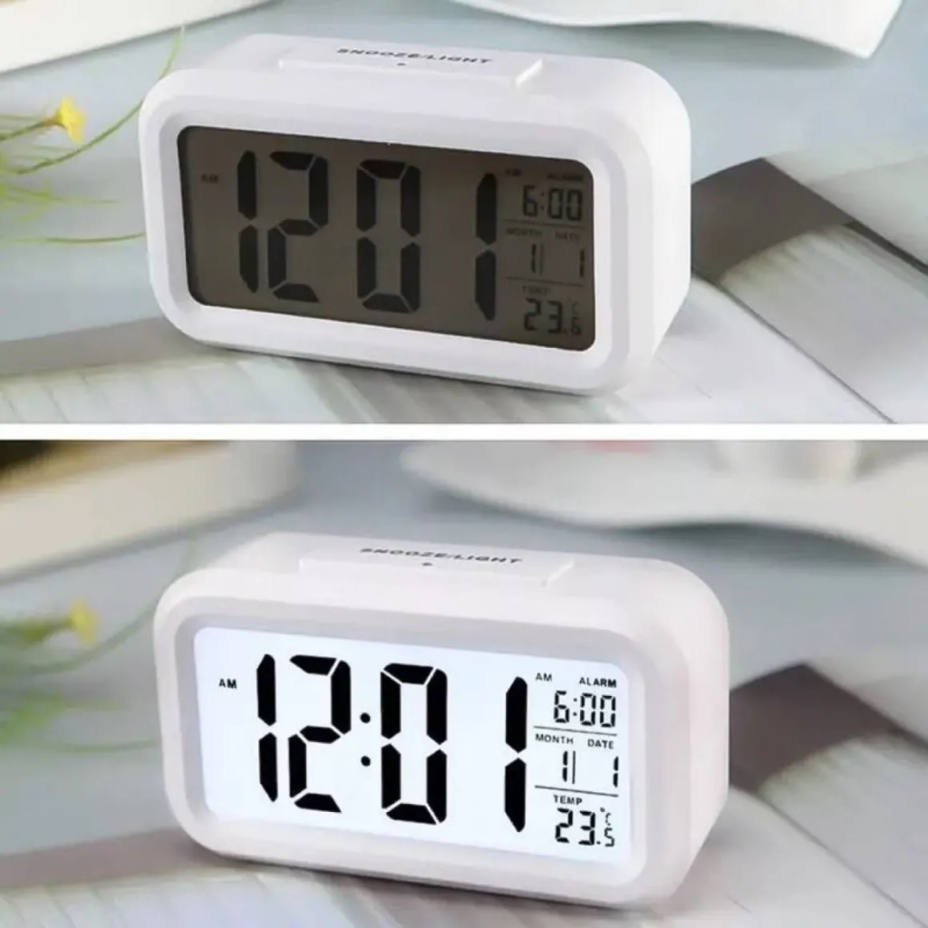 Relógio LCD Controle De luz Óptica De Mesa Digital Com Sensor De Temperatura Inteligente Utilmix