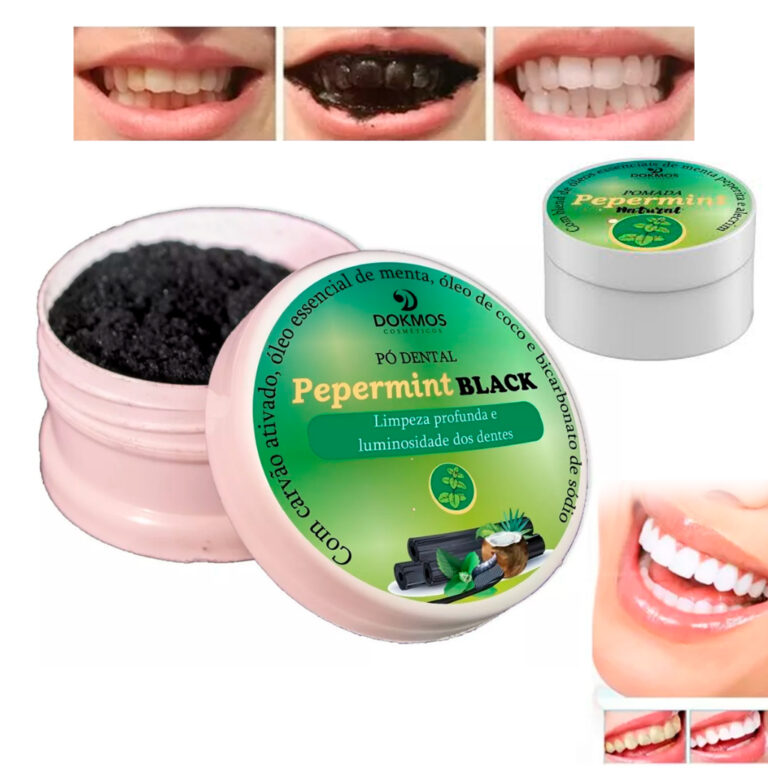 Pó Dental Clareador Natural Carvão Ativado Óleo