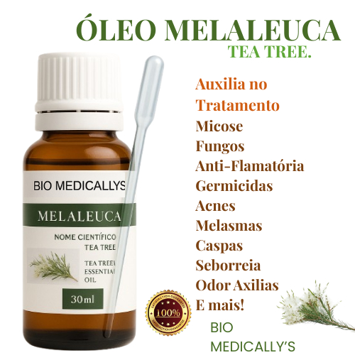 Óleo de MELALEUCA (Tea Tree) 30ml + Pipeta Dosado