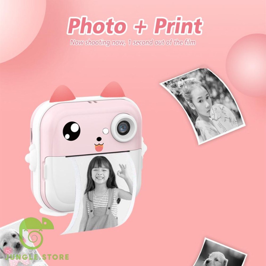 Câmera De Impressão Instantânea Para Crianças Vídeo Fotografia Digital Fotográfica Toy Mini Impresso