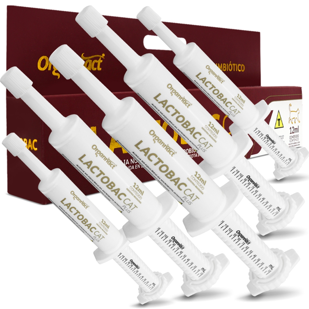 Kit 5 Lactobac Cat Pasta equilíbrio Intestinal 13ml Probióticos