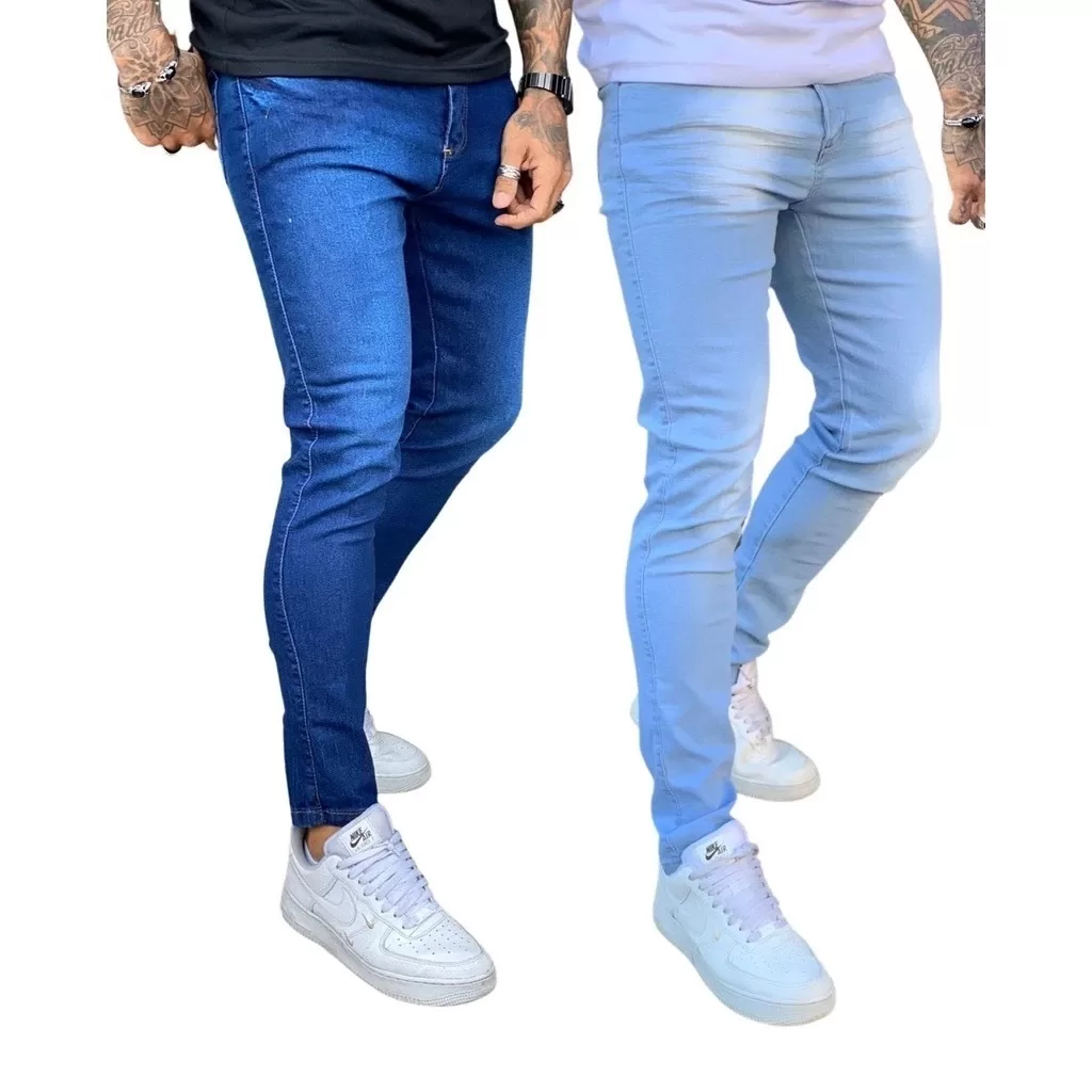 Kit calças jeans masculina com elastano linha premium NF promoção