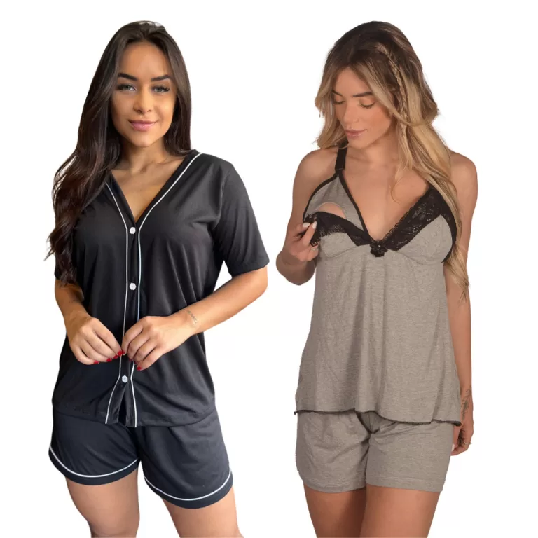 Kit 1 Baby Doll Amamentação +1 Pijama Americano 
