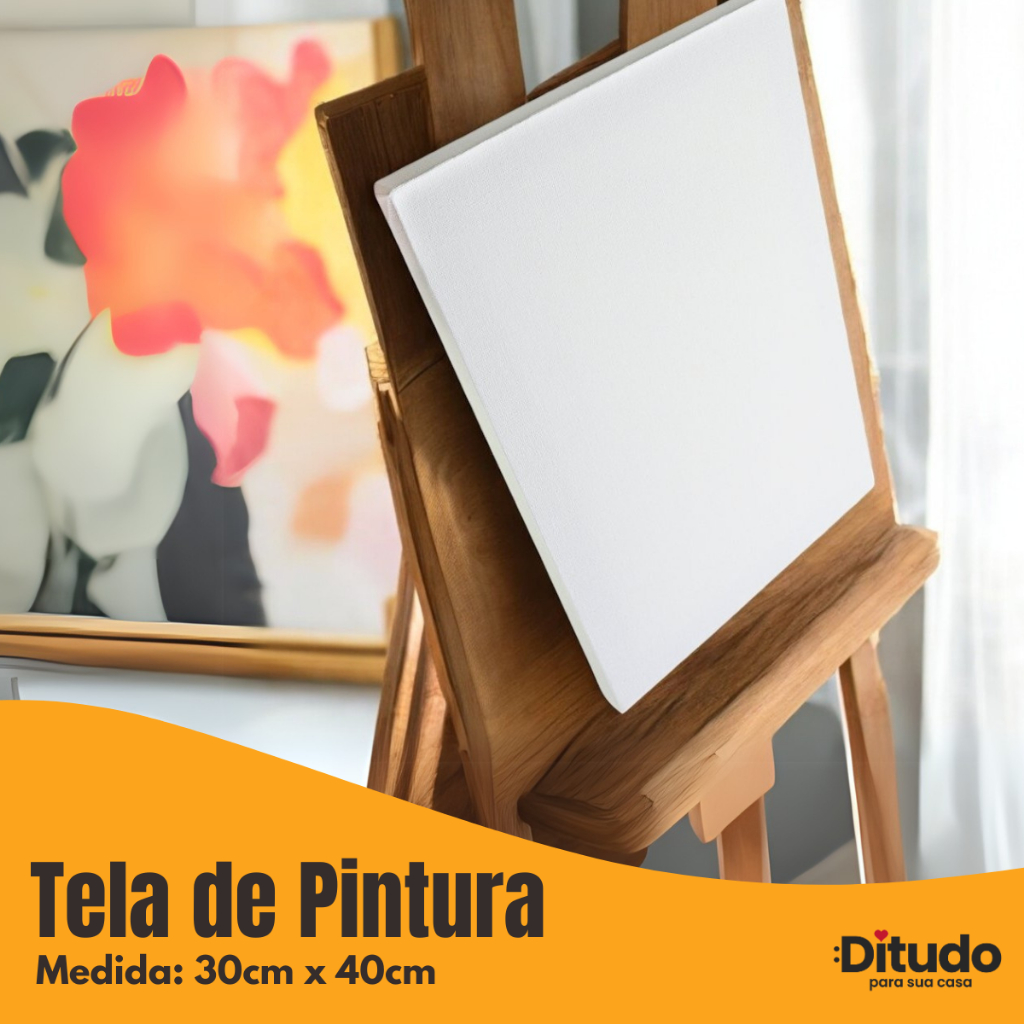 Tela de Pintura Branca com 30cm x 40cm Souza Arte Pintura Tinta A Oleo Artistas Acrilico