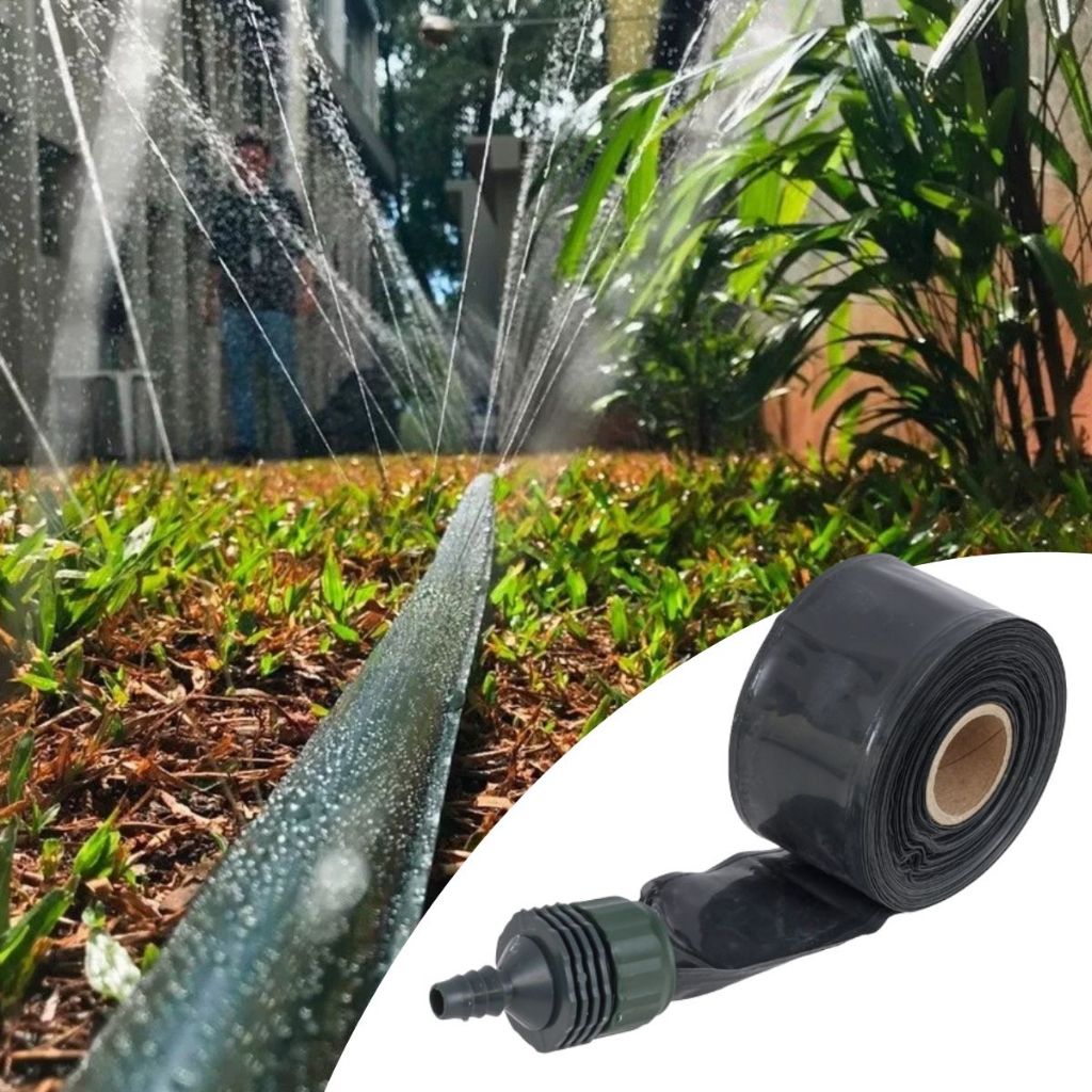 Mangueira com micro furos para irrigação jardim horta gramado plantação molhar aguár agua espirr