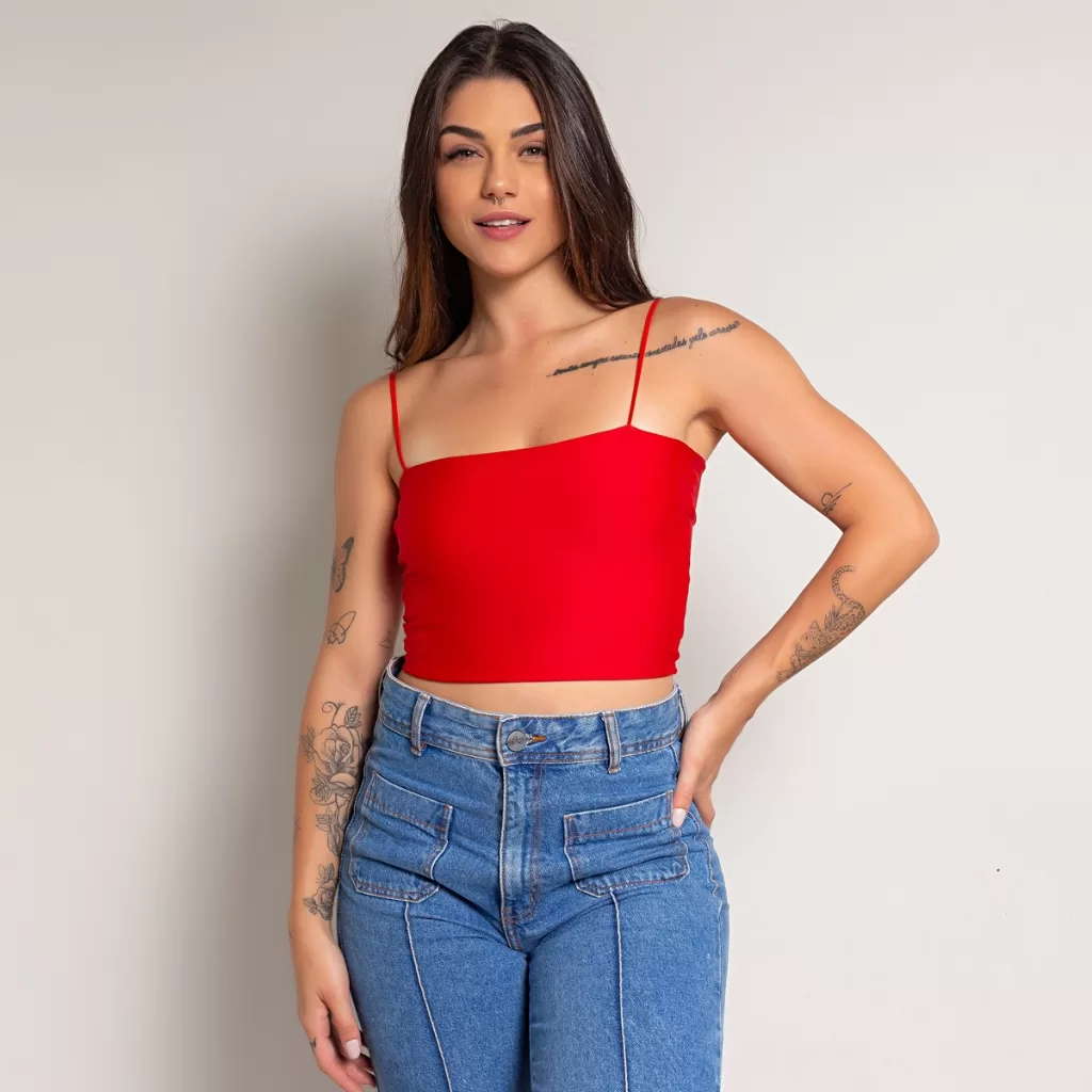 CROPPED VERMELHO VARIOS MODELOS TENDENCIA 2025/2026
