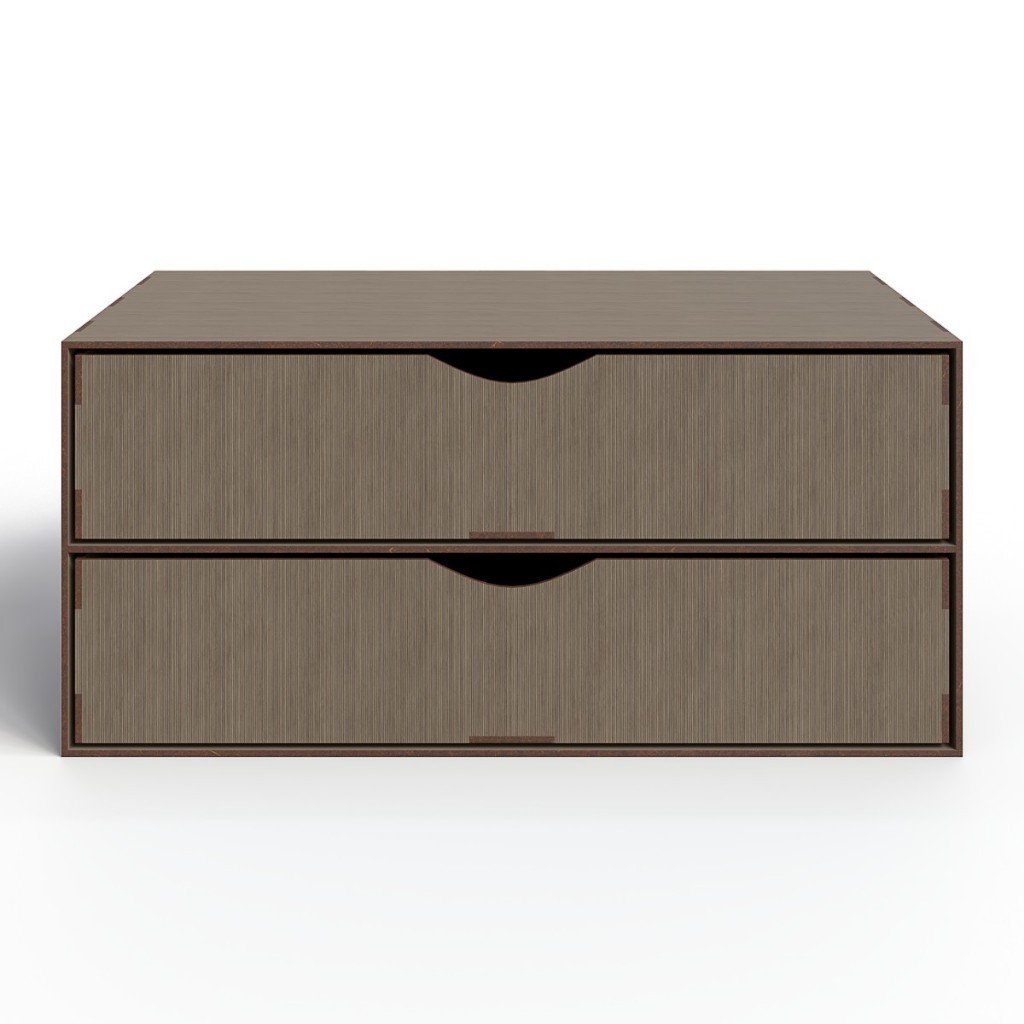 Gaveteiro Organizador 2 Gavetas  Para Mesa Escritorio em MDF Suporte Computador Tabaco