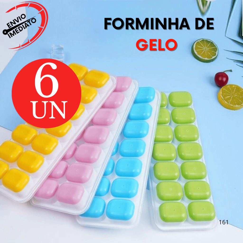 Kit 6 Forma de Gelo Com Fundo Flexivel sem Tampa Bebe Papinha Drink Comida Gelo