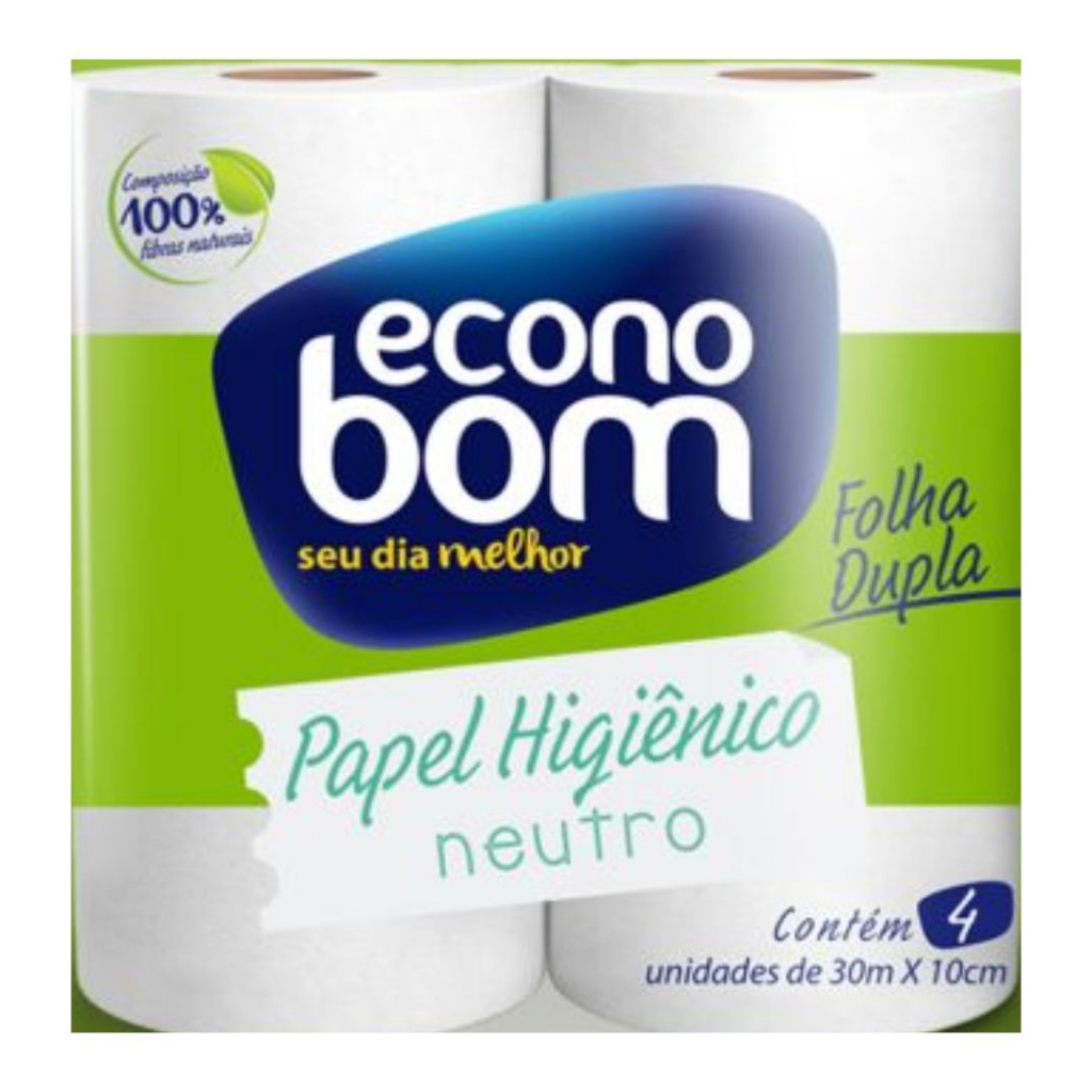 Papel Higiênico Barato Papel Neutro Econobom 4 Rolos 30mts