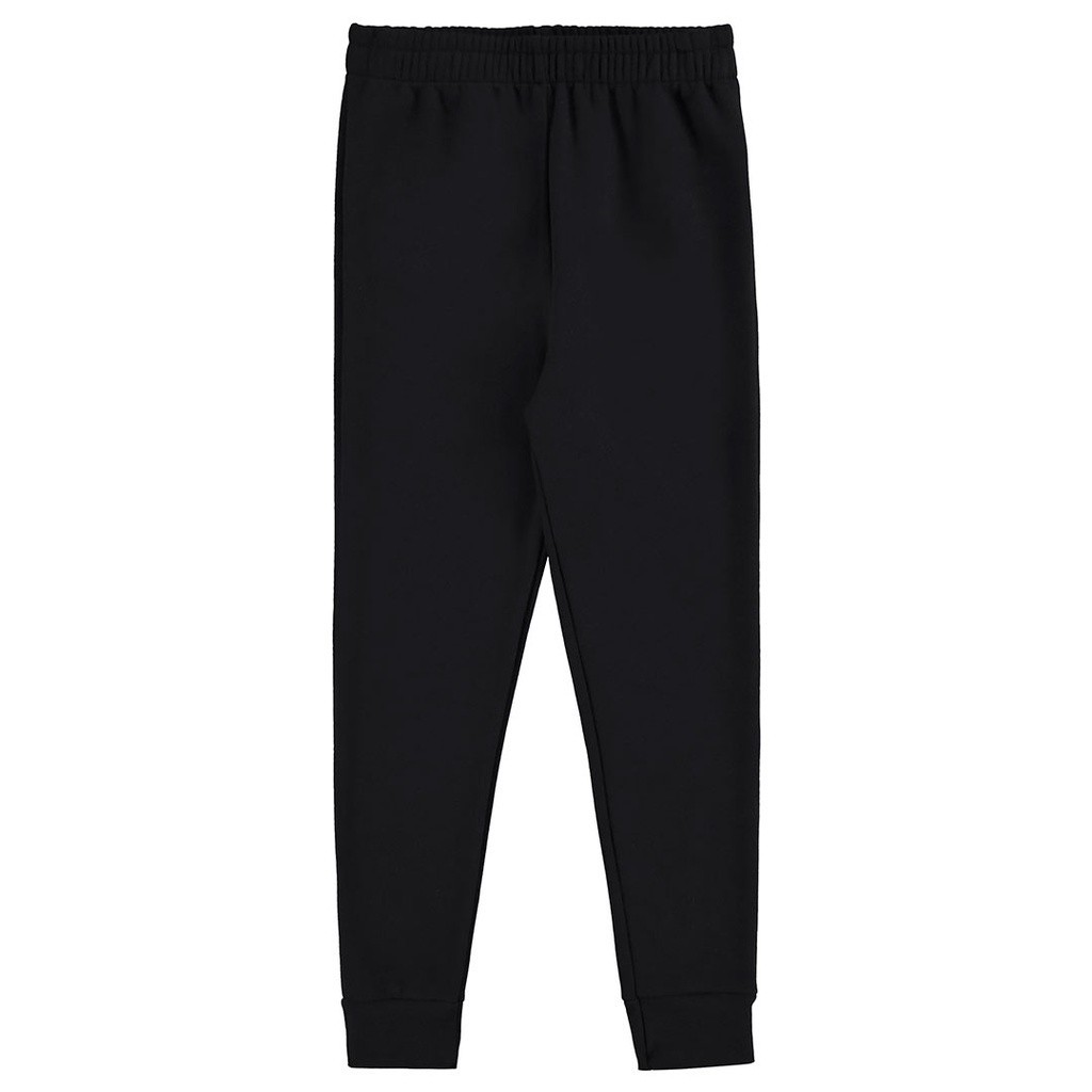 Calça de Moletom Infantil Flanelada Punho e Bolso Preto Alakazoo Escola Tamanho 4