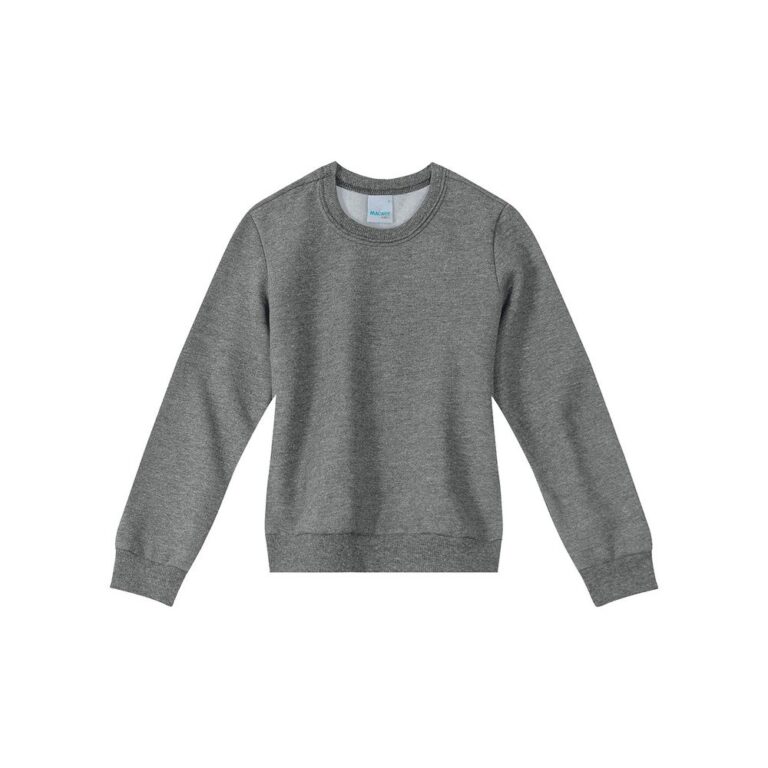 Blusão Infantil Meninas Feminino Flanelado Cinza 