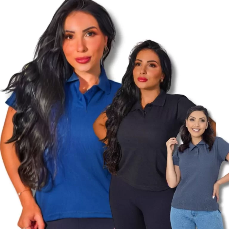Camisa Gola Polo Feminina Baby Look Camiseta Ataca
