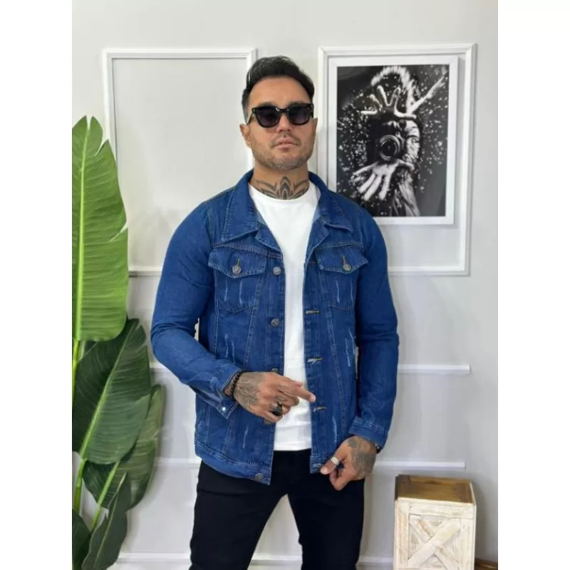 Jaqueta Masculina Brim Tecido Grosso -Moda Masculina