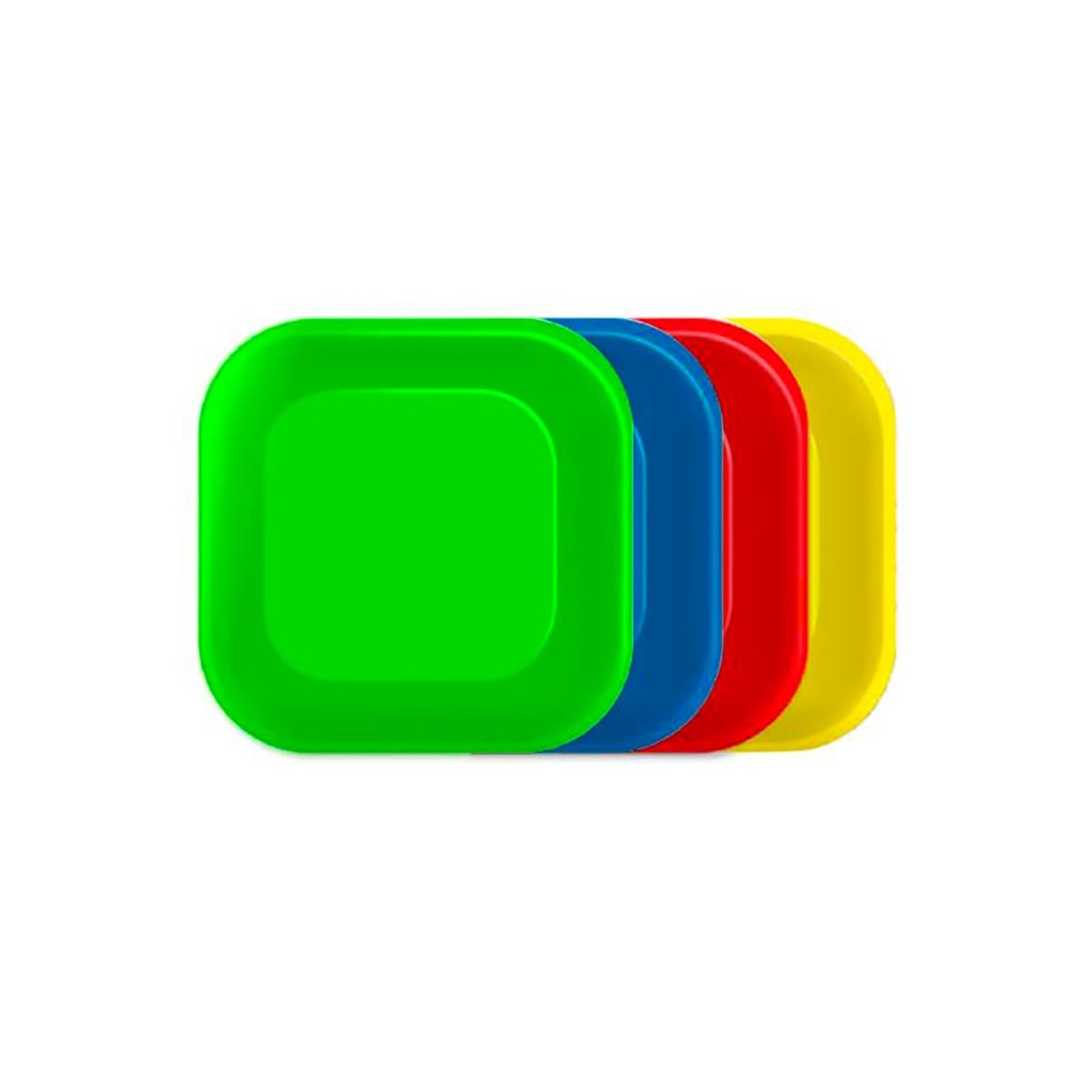 Prato Quadrado Descartável Papel Live Colors Junco 18cm 8und