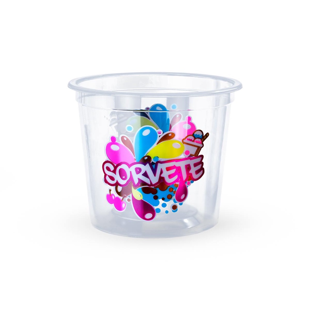 Pote Plástico PP Sorvete 350ml PPT-350 Copobras 50und