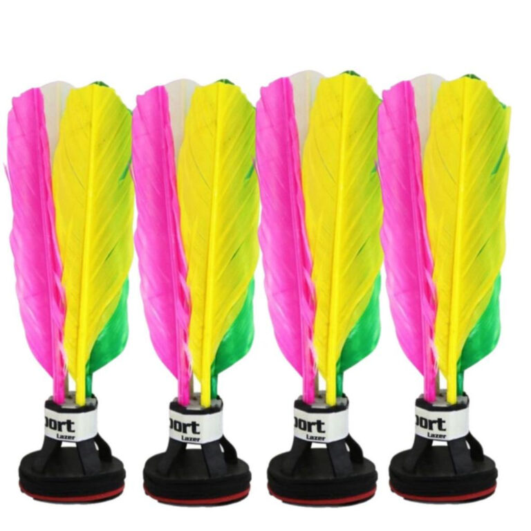 Kit 4 Petecas Recreativa Colorida Esporte Criança