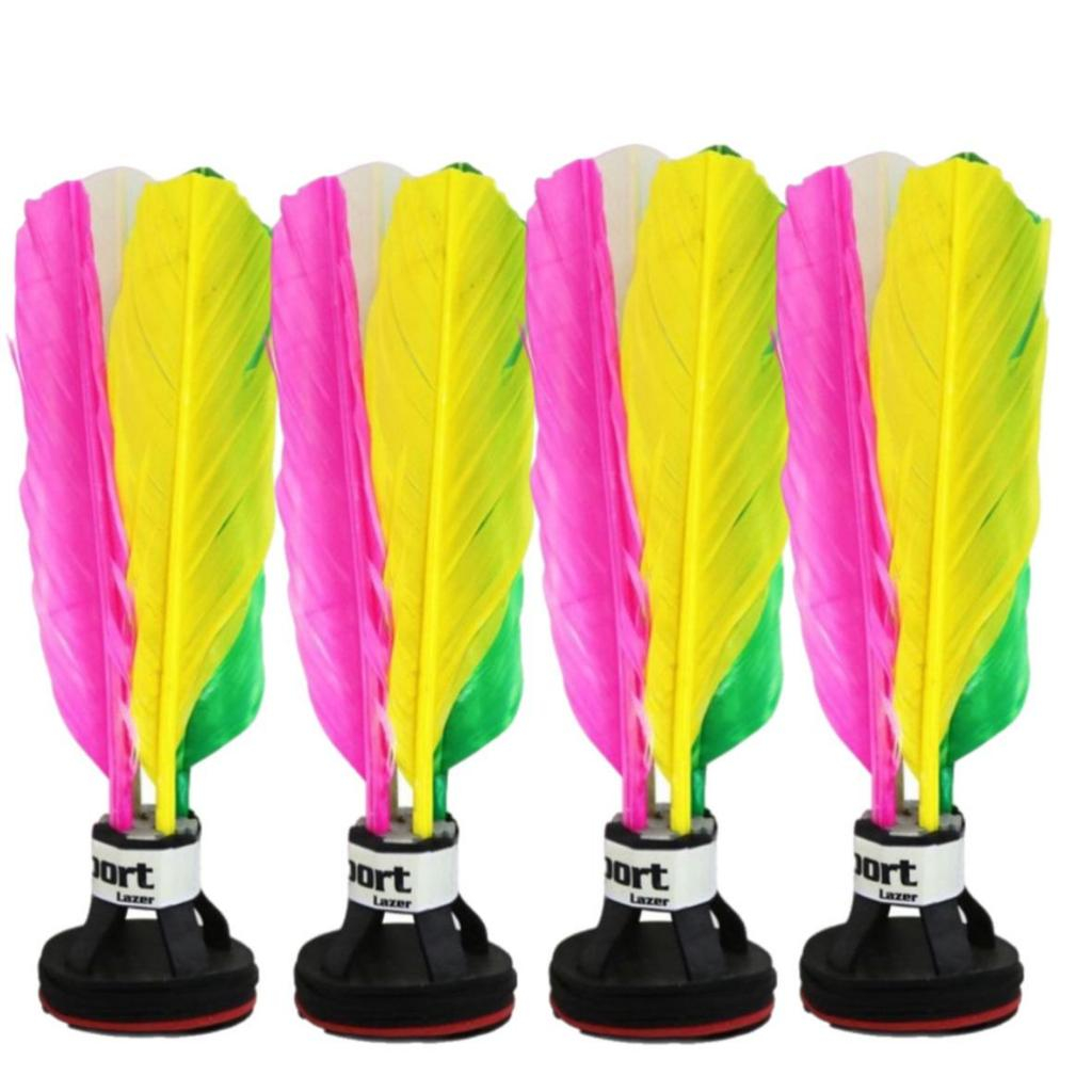 Kit 4 Petecas Recreativa Colorida Esporte Crianças Direto Da Fabrica