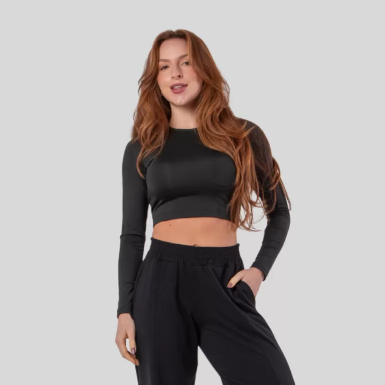 Cropped Manga Longa Gola Alta Suplex