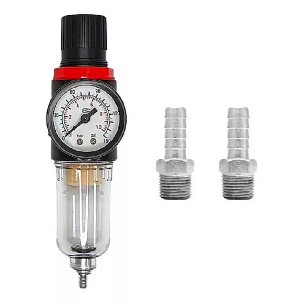 1 Filtro Regulador De Pressão Rosca 1/4 150 Psi 2 Espigão 1/4 x 5/16