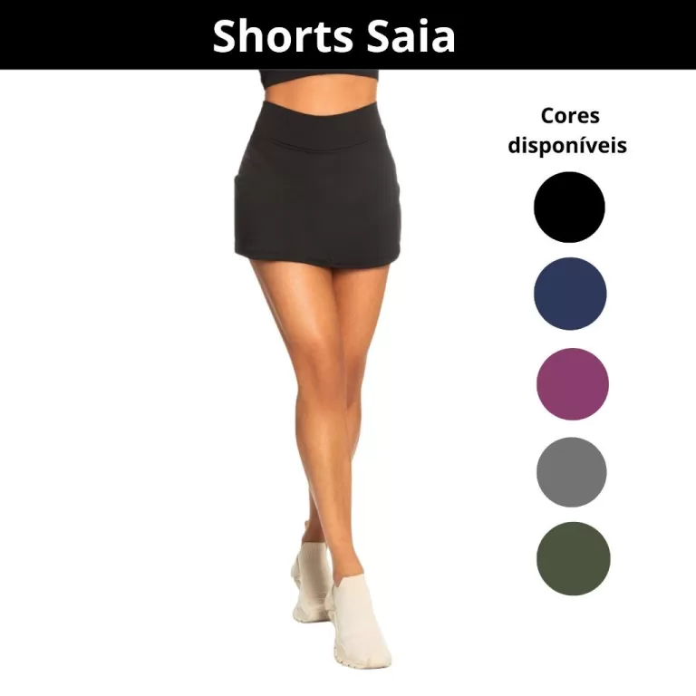 SHORT SAIA FITNESS FEMININO BÁSICO 90522-A