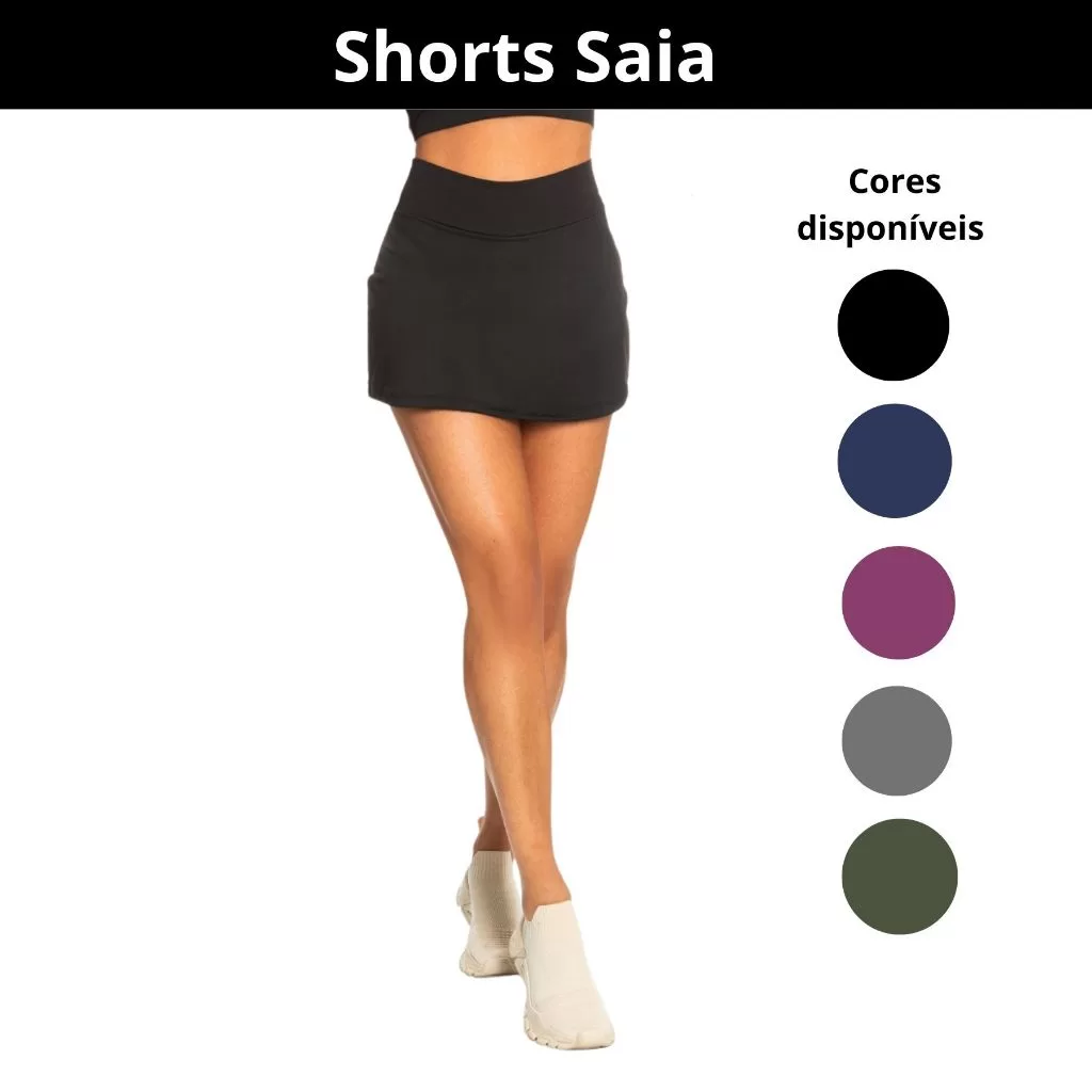 SHORT SAIA FITNESS FEMININO BÁSICO 90522-A