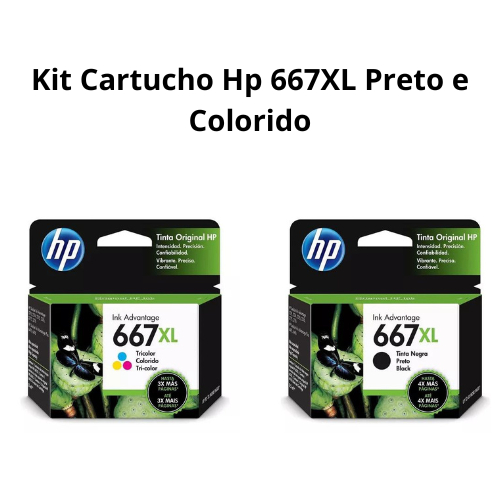 Kit Cartucho 667xl Original Preto+color Para 2376,