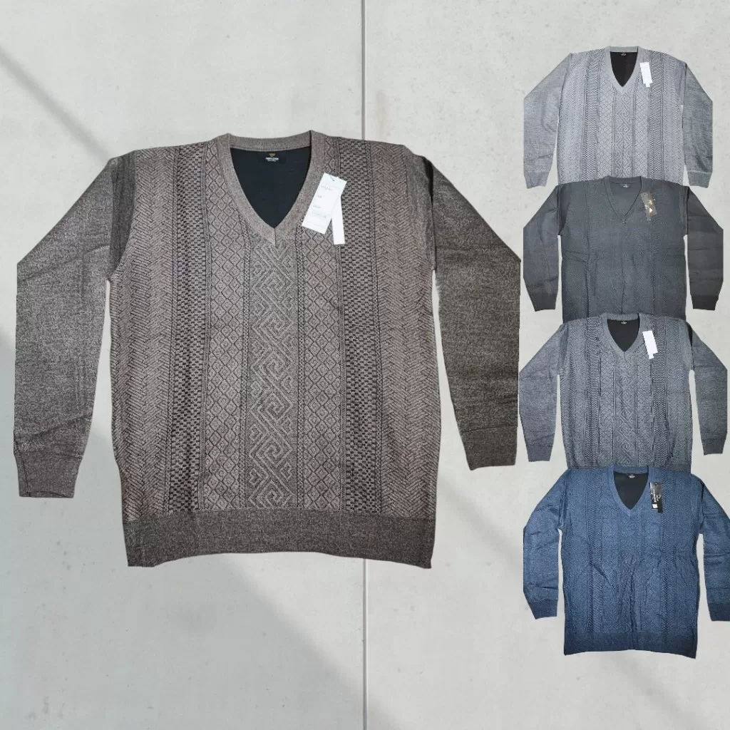 Suéter Lã Masculino Gola V Dia dos Pais presente elegante inverno frio restaurante