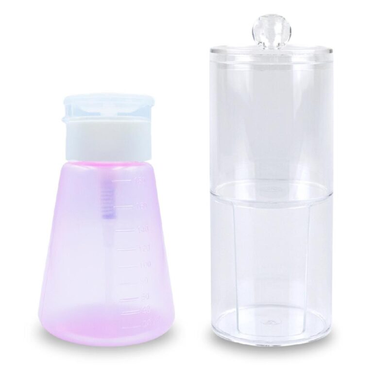 Kit Porta Acetona 180ml + Porta Algodão de Acríl