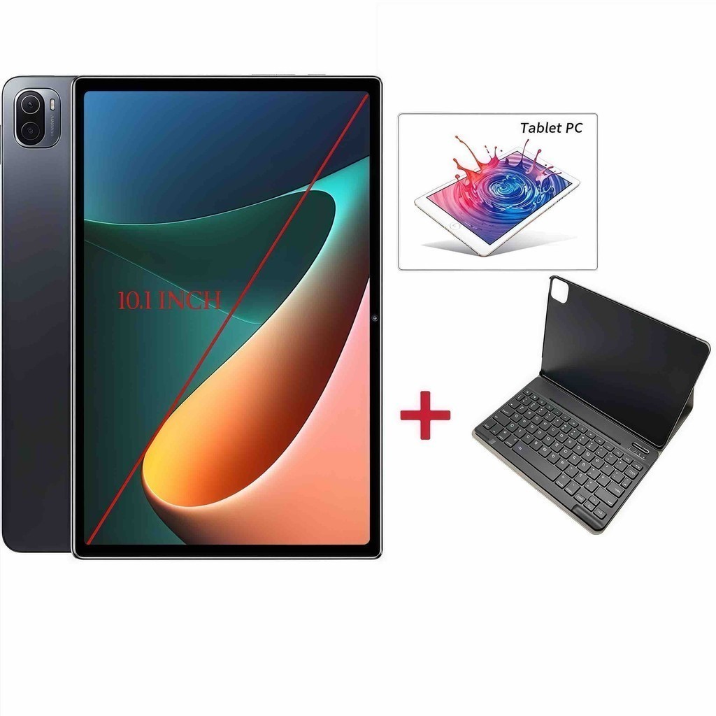 Tablet 10.1 HD + Teclado Bluetooth Capa 2 em 1 WiFi Android Tela Grande Alta Performance