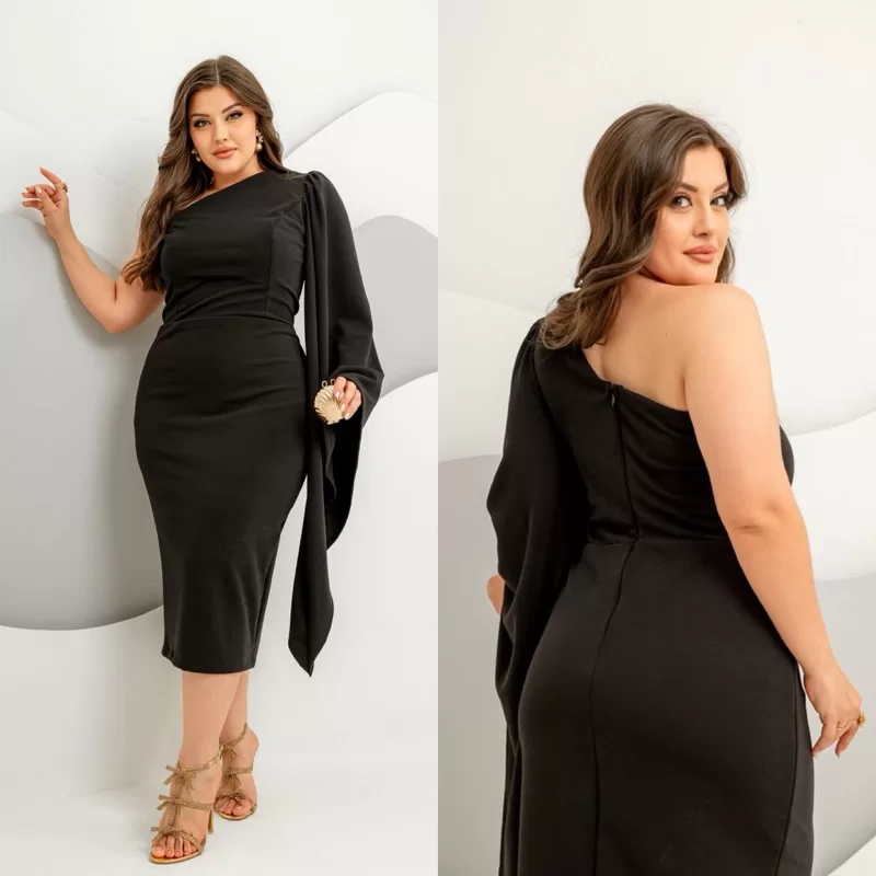 Vestido Midi Plus Size Mula Manga – Gestante / Casamento Civil / Batizado – ENVIO IMEDIATO