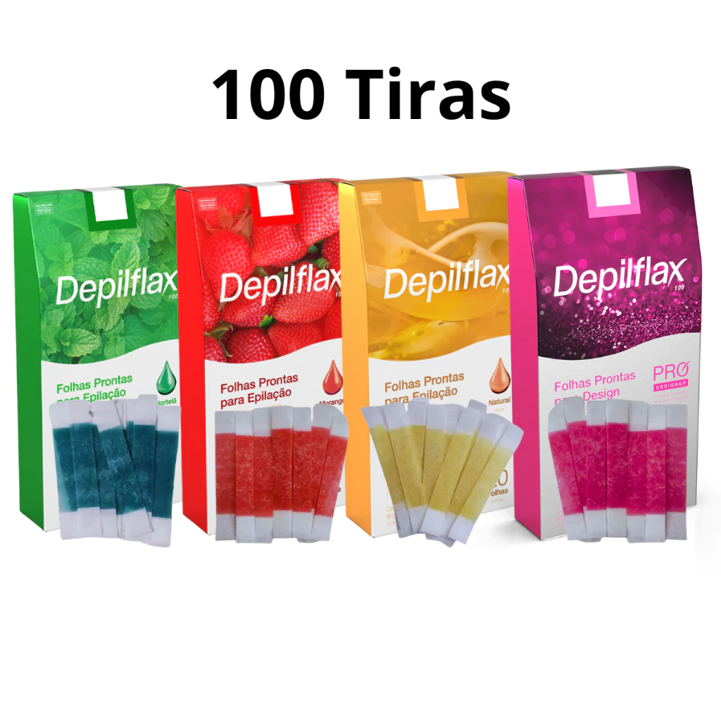 100 Tiras para depilação de sobrancelha