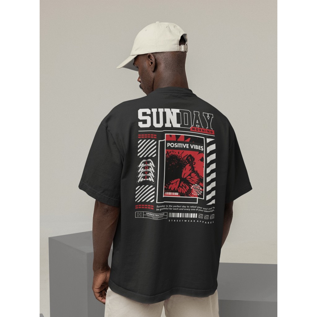 Camisa Camiseta Oversize Streetwear Masculino e Feminino Treino e Dia a Dia Preto e Off Whte Estampa