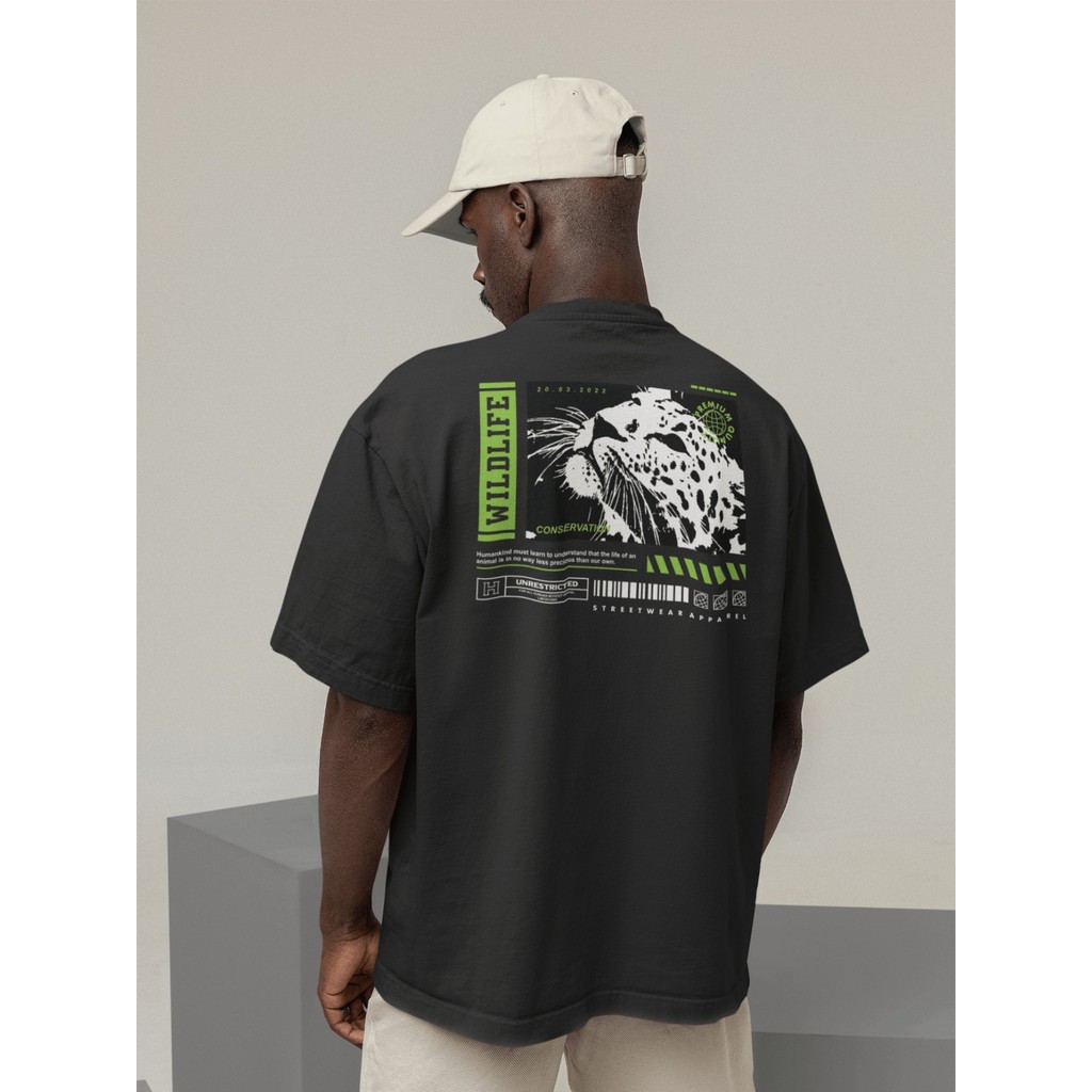 Camisa Camiseta Oversize Streetwear Masculino e Feminino Treino e Dia a Dia Preto e Off Whte Estampa