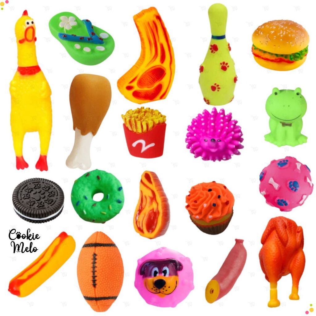 Kit Conjunto de Mordedores Pet Brinquedos De Borracha Divertidos Sortidos Cachorro Grande Pequeno Mé