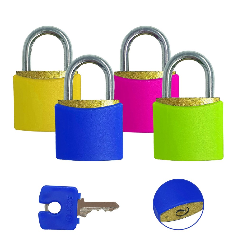 Kit 12 Cadeados Haste de Aço c/ 2 Chaves 25mm p/ Mala, Bolsa