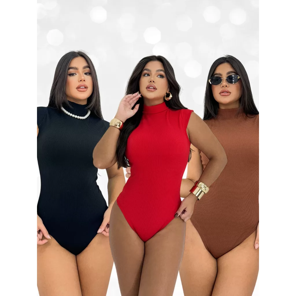 Body Feminino Gola Alta Anarruga Verão Moderno Casual Básico Elegante Formal 2026