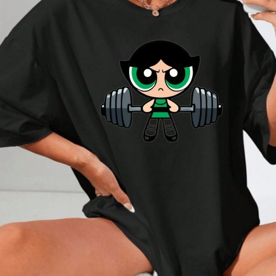 Camiseta Tshirt Oversized 100%Algodão Academia Fitness Gym Treino Musculação Feminina Meninas