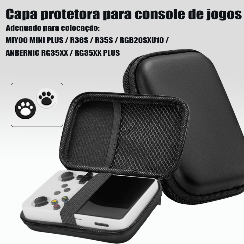 Case EVA Rígido para Console Portátil MIYOO MINI PLUS, R36S, R35S, RG35XX Plus e Outros | Proteção A