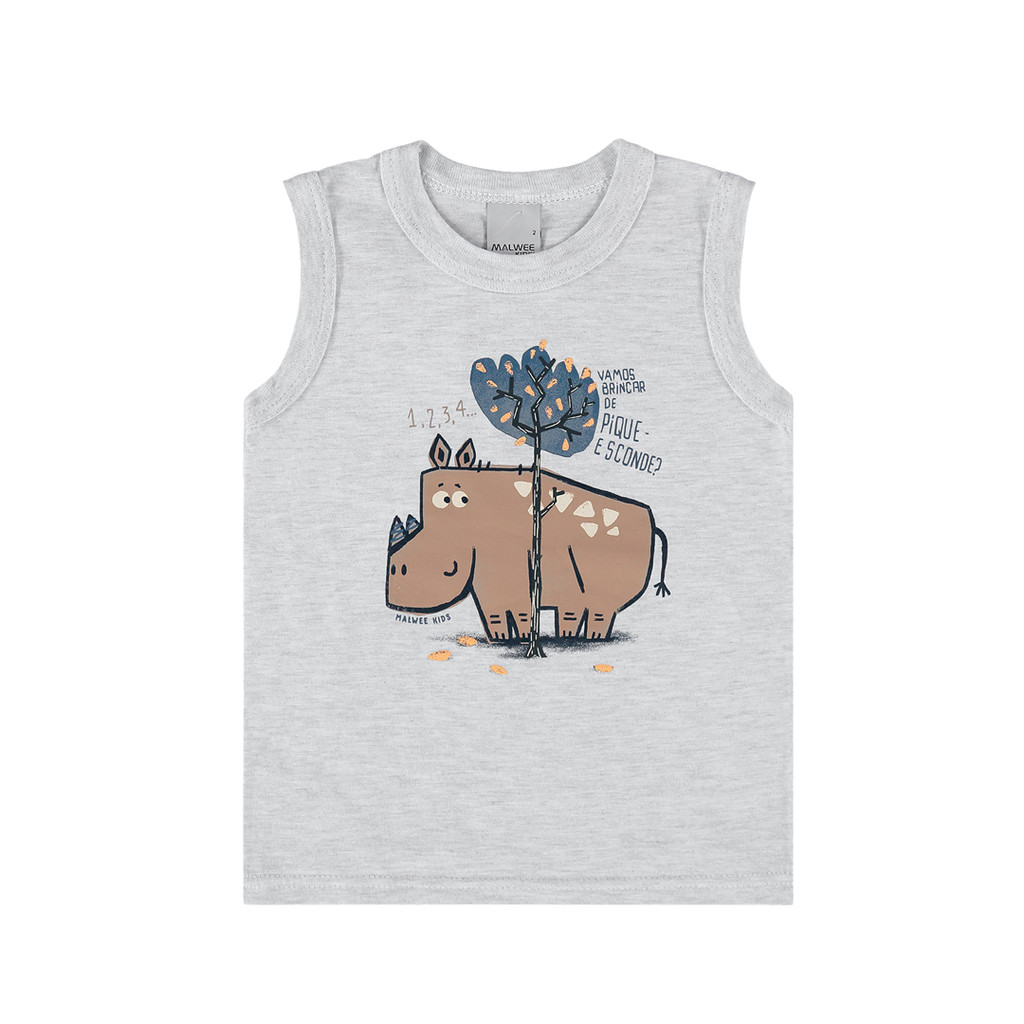 Regata Infantil Menino Pique-esconde Em Algodão Malwee Kids